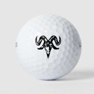 Balles De Golf Tête de chèvre maléfique (noir)