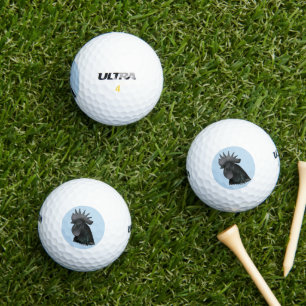 Balles De Golf Tête de Rooster Ayam Cemani