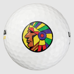 Balles De Golf Tête d'Indien de couleur
