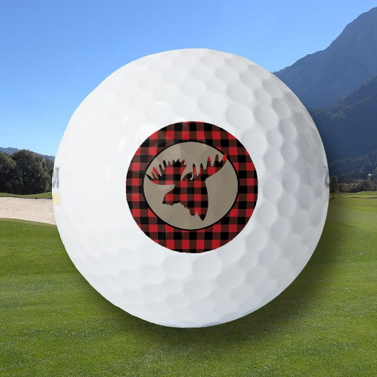 Balles De Golf Tête d'orignal Plaid Buffalo