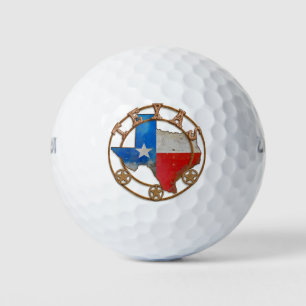 Balles De Golf Texas State Map Drapeau Fer forgé Grange Art