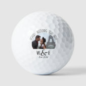 Balles De Golf Texte Art Déco personnalisé Golf Ball Wedding Fave (Recto)
