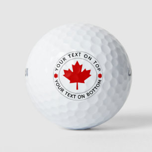 Balles De Golf Texte personnalisé Feuille d'érable du Canada