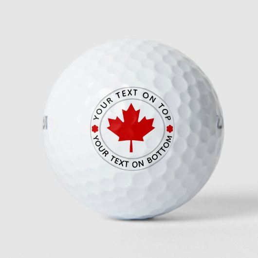 Balles De Golf Texte personnalisé Feuille d'érable du Canada (Devant)