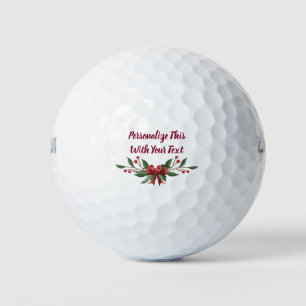 Balles De Golf Texte personnalisé Holly et Berry Noël