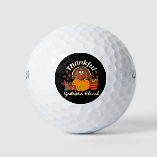 Balles De Golf Thanksgiving Grateful & Blessed (Devant)