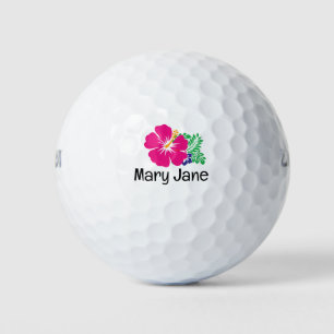 Balles De Golf Thème Hawaii avec fleur d'Hibiscus pour golfeur