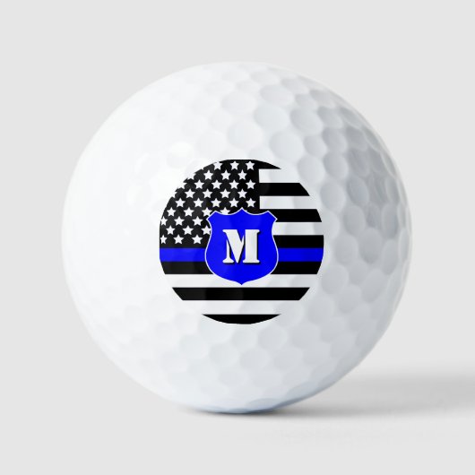 Balles De Golf [Thin Blue Line] Monogram Police Shield (Recto)