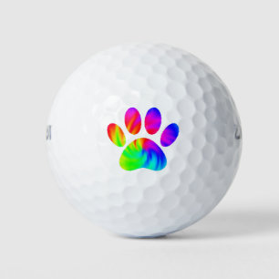 Balles De Golf Tie Dye Chien Empreinte de patte Graphic