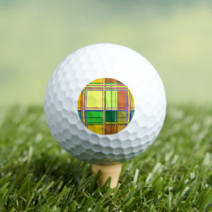 Balles De Golf Tissu Coloré des Caraïbes Madras Tartan