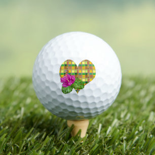 Balles De Golf Tissu Coloré Madras Tartan des Caraïbes