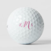 Balles De Golf Titleist Monogramme de script rose Pro V1 (Recto)