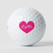 Balles de golf Titleist Pro V1 femmes avec cœur ro (Recto)