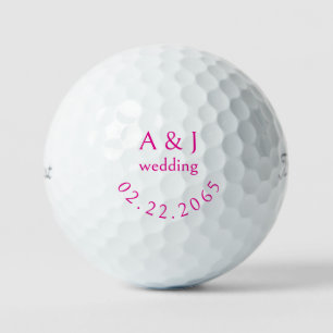 Balles De Golf Titre personnalisé de mariage rose Titleist Pro V1