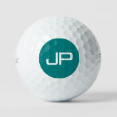 Balles De Golf Titulaire Monogramme Professionnel Pro V1 Turquois (Recto)
