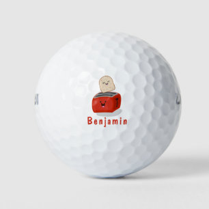 Balles De Golf Toast de Cute kawaii et dessin animé de grille-pai