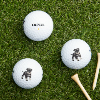 Balles De Golf Too Cute Puppy Miniature Schnauzer Dog