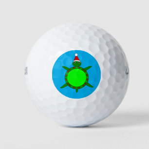 Balles De Golf Tortue de Noël mignonne avec coquille de fleurs