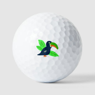 Balles De Golf Toucan Tropical Et Feuille