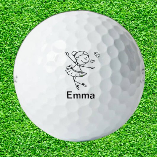 Balles De Golf Touche personnelle fille Doodle personnages en all