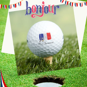 Balles De Golf Tour Eiffel de golf avec drapeau de golf français 