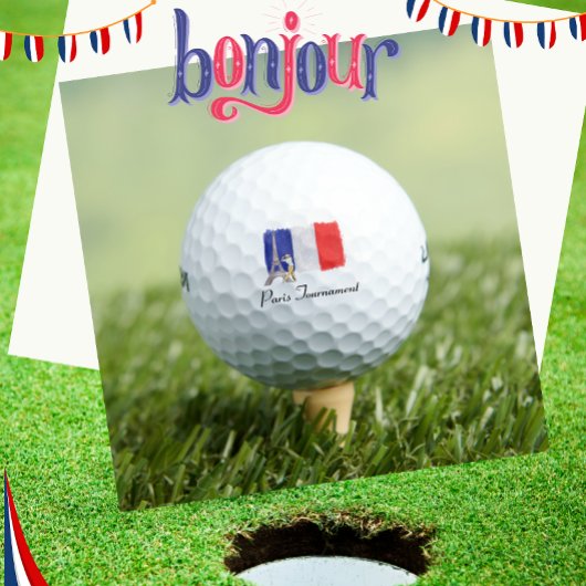 Balles De Golf Tour Eiffel de golf avec drapeau de golf français 