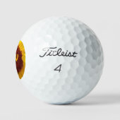Balles De Golf Tournesol Fleur Botanique Initiales personnalisées (Logo)