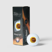 Balles De Golf Tournesol Fleur Botanique Initiales personnalisées (Conditionnement)
