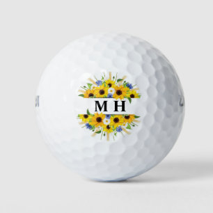 Balles De Golf Tournesol Fleurs Jaunes Plutôt Feminine Initiale