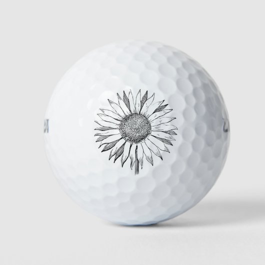 Balles De Golf Tournesol illustré (Devant)