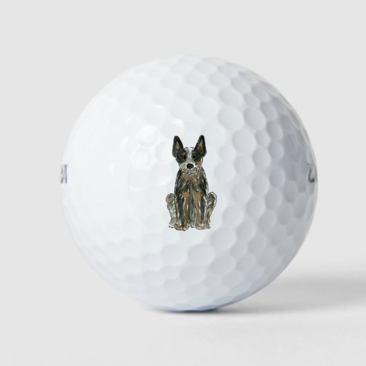 Balles De Golf Tourterelle australienne Blue Heeler Golf Balls (Devant)