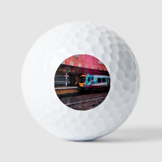 Balles De Golf Train bleu clair à la gare (Recto)