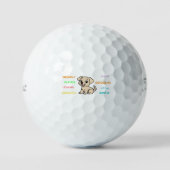 Balles De Golf Traits de Lab jaune Cartoon (Recto)