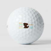 Balles De Golf Traits de Labradores Retrievers Chocolat de Dessin (Recto)