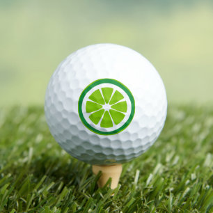 Balles De Golf Tranches de chaux sur agrumes blancs style été
