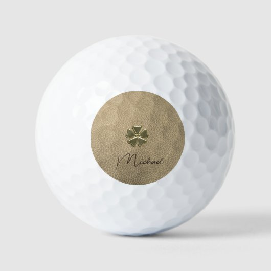 Balles De Golf Trèfle élégant Saint-Patrick en cuir (Recto)