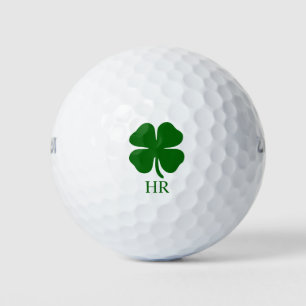 Balles De Golf Trèfle vert monogramme personnalisé