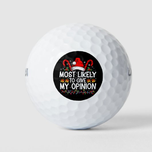Balles De Golf Très Probable De Donner Mon Avis Drôle Noël (Devant)