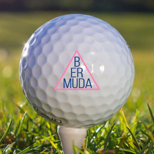 Balles De Golf Triangle Bermudes avec texte moderne à l'intérieur
