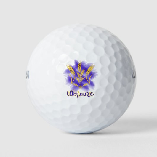 Balles De Golf Trident ukrainien fait d'oreille de blé (Devant)