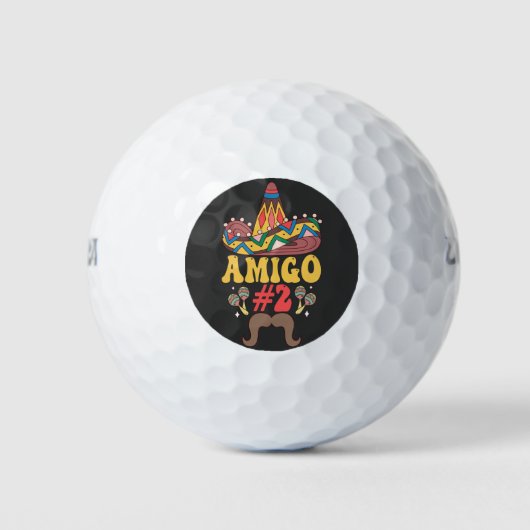 Balles De Golf Trois Amigos Mexicain Drôle Correspondant Cinco De (Devant)