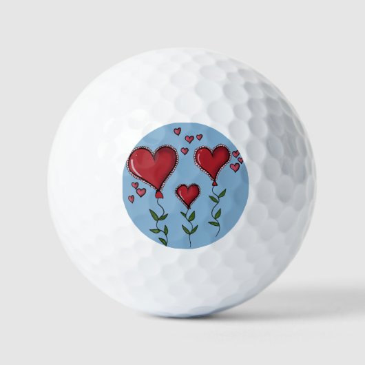 Balles De Golf Trois Coeurs mignons (Recto)