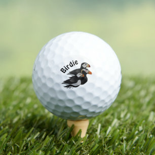 Balles De Golf Trois Puffins Adorablement Friendly Baignade Carto