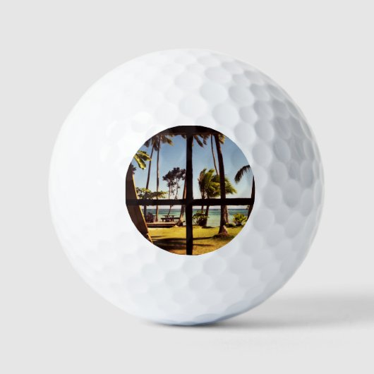 Balles De Golf Tropical Fiji Beach Scene va gbcnm (Recto)