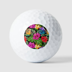Balles De Golf Tropical Floral Motif d'humeur estivale