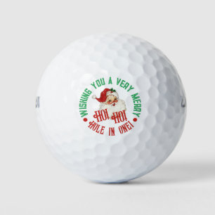 Balles De Golf Trou en un Vintage Retro Père Noël Noël