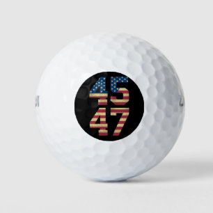 Balles De Golf Trump 2024 45 47 Drapeau Américain Vintage Rétro 4