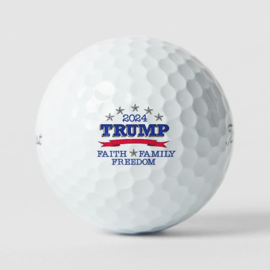 Balles De Golf Trump 2024 Foi Liberté familiale (Recto)