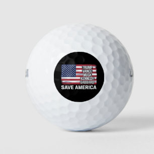 Balles De Golf Trump Vance Musk Kennedy Gabbard 2024 Sauvez l'Amé