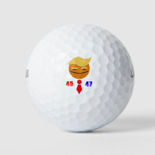 Balles De Golf Trump : Visage souriant à la Cravate rouge 45/47